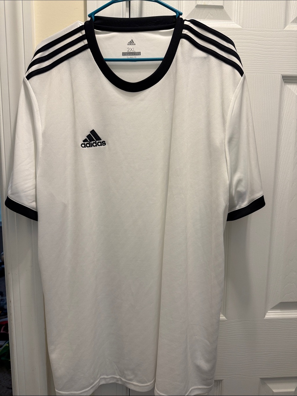 adidas Men’s White Jersey with Black Accents
